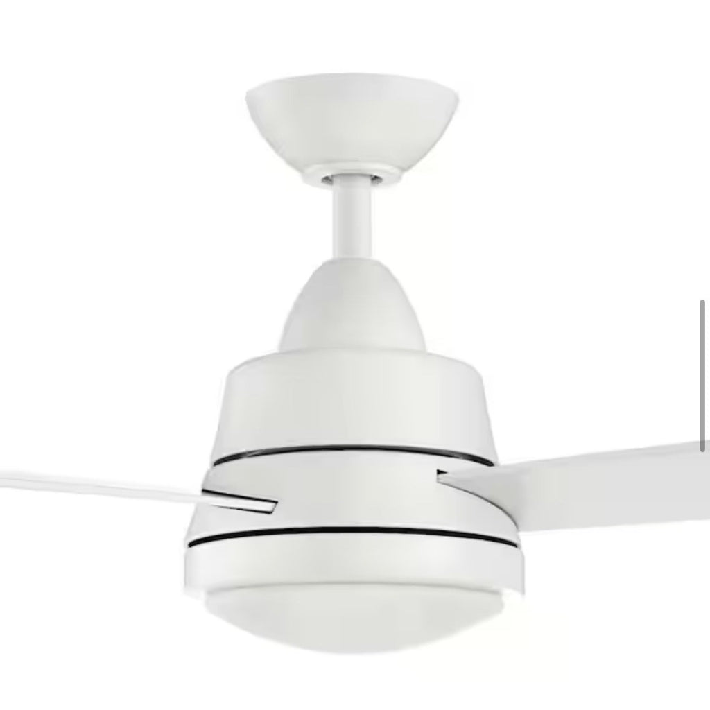 Hampton Bay Caprice 52 in Integrated LED Matte Ceiling Fan White with Remote