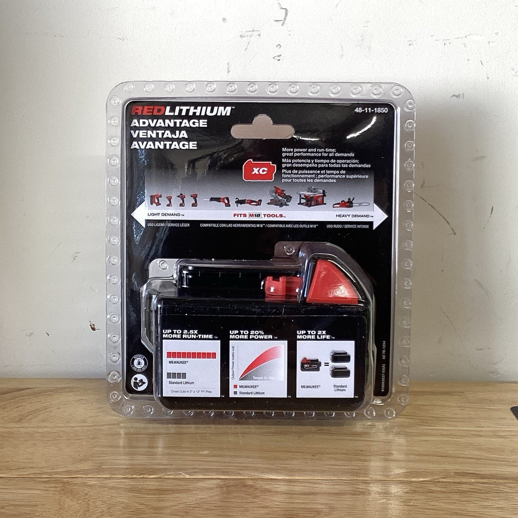 Milwaukee M18 REDLITHIUM XC5.0 Extended Capacity Battery Pack - Black...