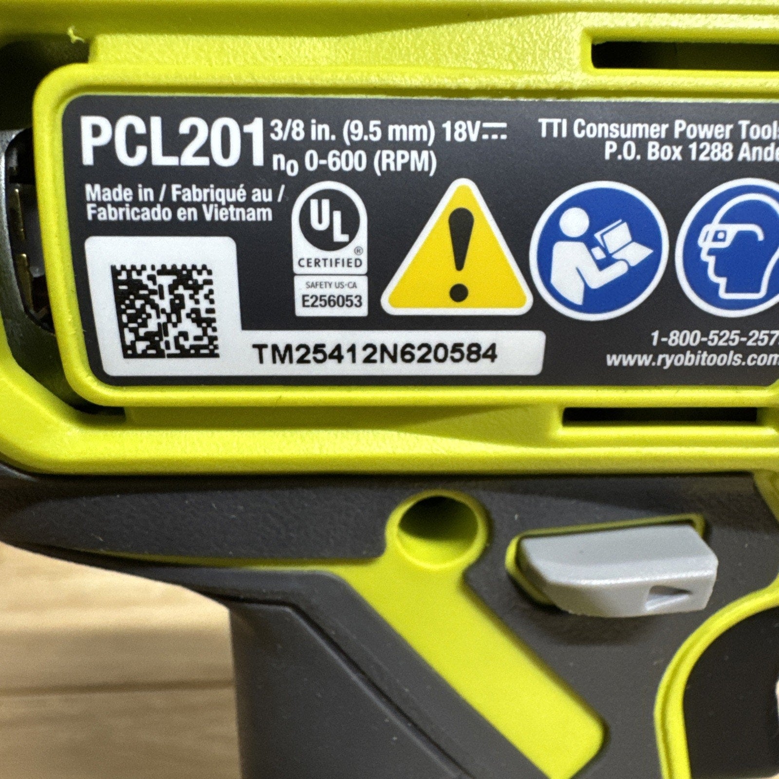 Ryobi PCL201 One+ 18V Cordless 3/8” Drill Driver (tool Only)