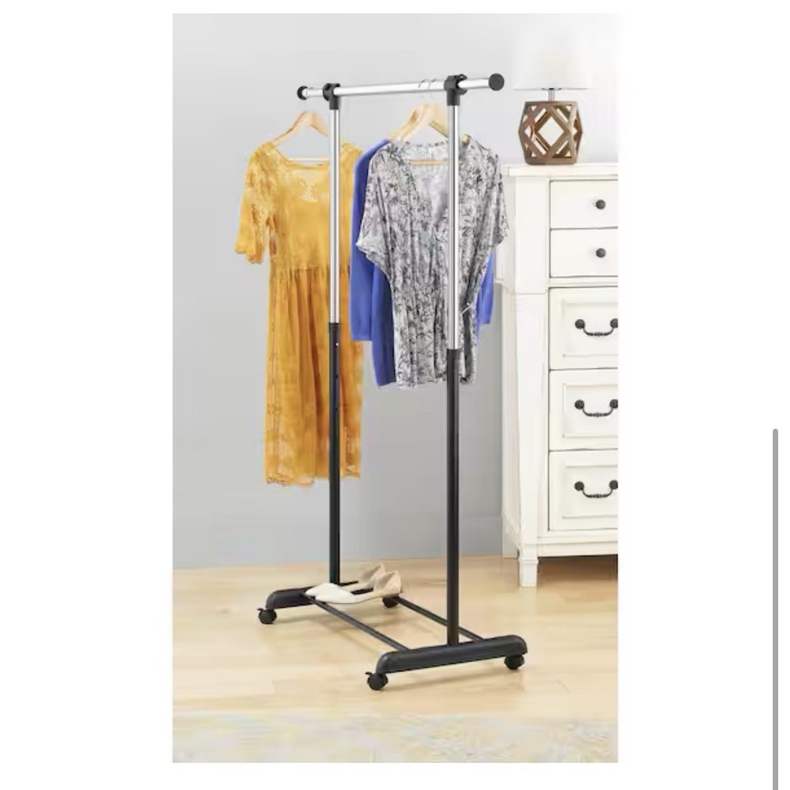 Whitmor Chrome Metal Clothes Rack 47.625 in. W x 64.5 in. H