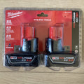 Milwaukee 48-11-2412 M12 REDLITHIUM XC Battery Pack of 2
