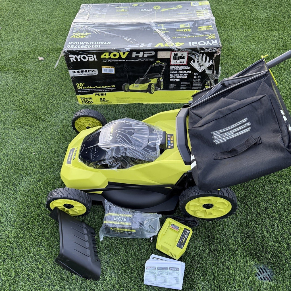RYOBI RY40HPLM06 40V HP 20 in. Brushless Push Lawn Mower Kit 6.0Ah Open Box