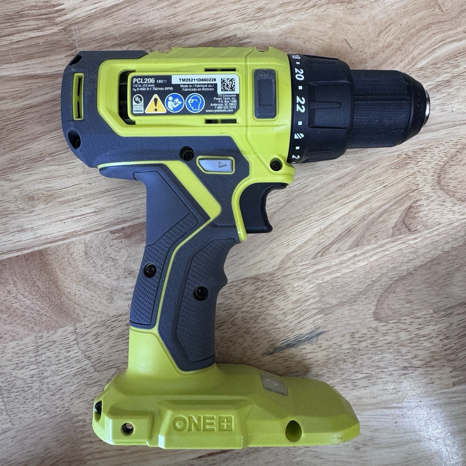 RYOBI PCL206 ONE+ 18V Cordless 1/2 in. Drill/Driver (Tool Only)