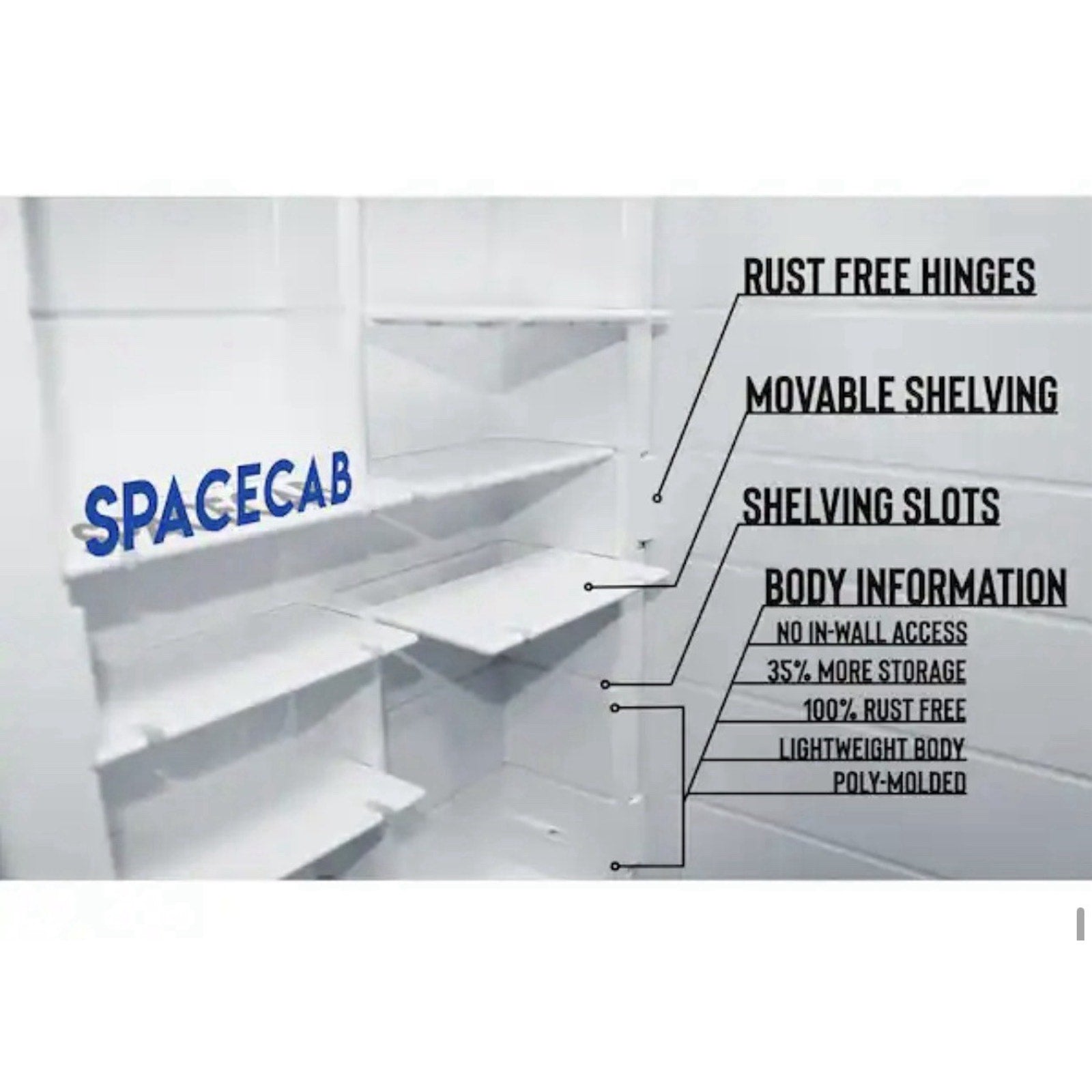 ZACA SPACECAB Vega 16.5" x 26.5" x 3-1/2" Frameless Recessed Medicine Cabinet