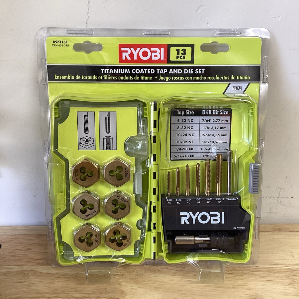 Ryobi 13 PCS Titanium Coated Tap And Die Set