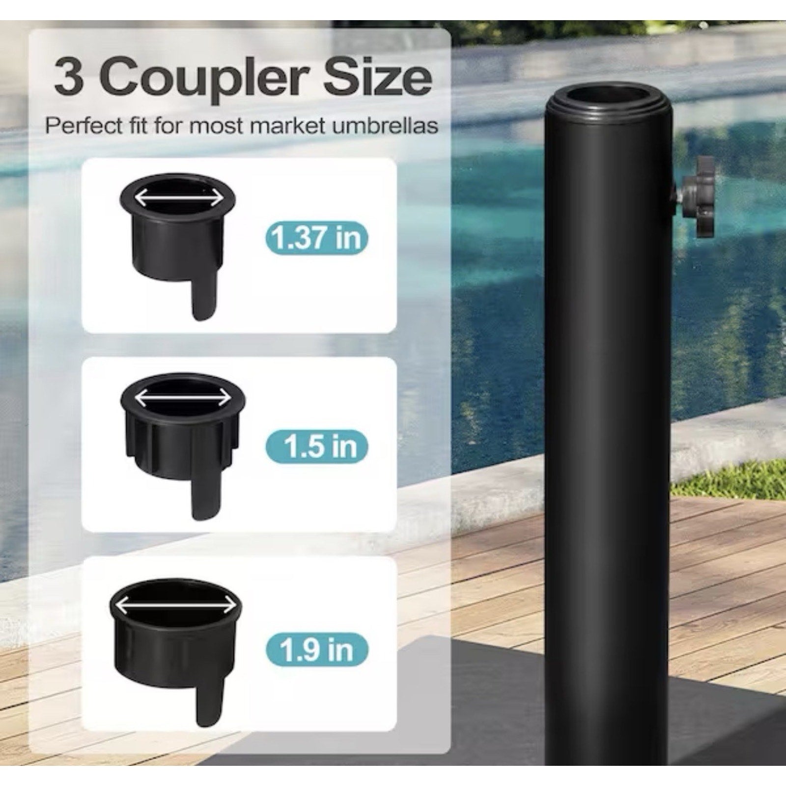 Pellebant 43 Pound Cement Concrete And Steel Umbrella Stand