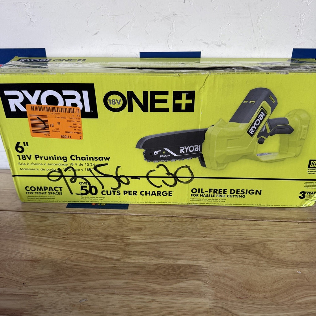 Ryobi PCLCW01B 18V ONE+ 6 in Pruning Chainsaw Tool Only Bar Cover Box