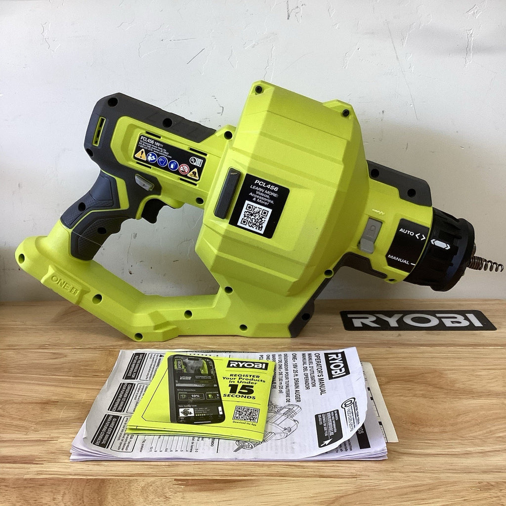 Ryobi ONE+ 18V Cordless Drain Auger with 25 Ft Cable (Tool Only) PCL456B