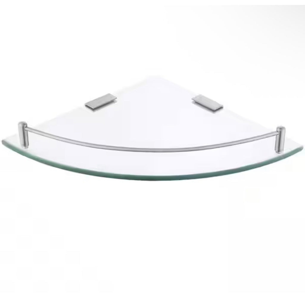 ACEHOOM 14" W x 10" D x 1.6" H Wall Mount Bathroom Corner Triangle Glass Shelf
