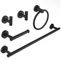 BWE 5-Piece Bath Hardware with Towel Bar Towel Hook Paper Holder Towel Ring