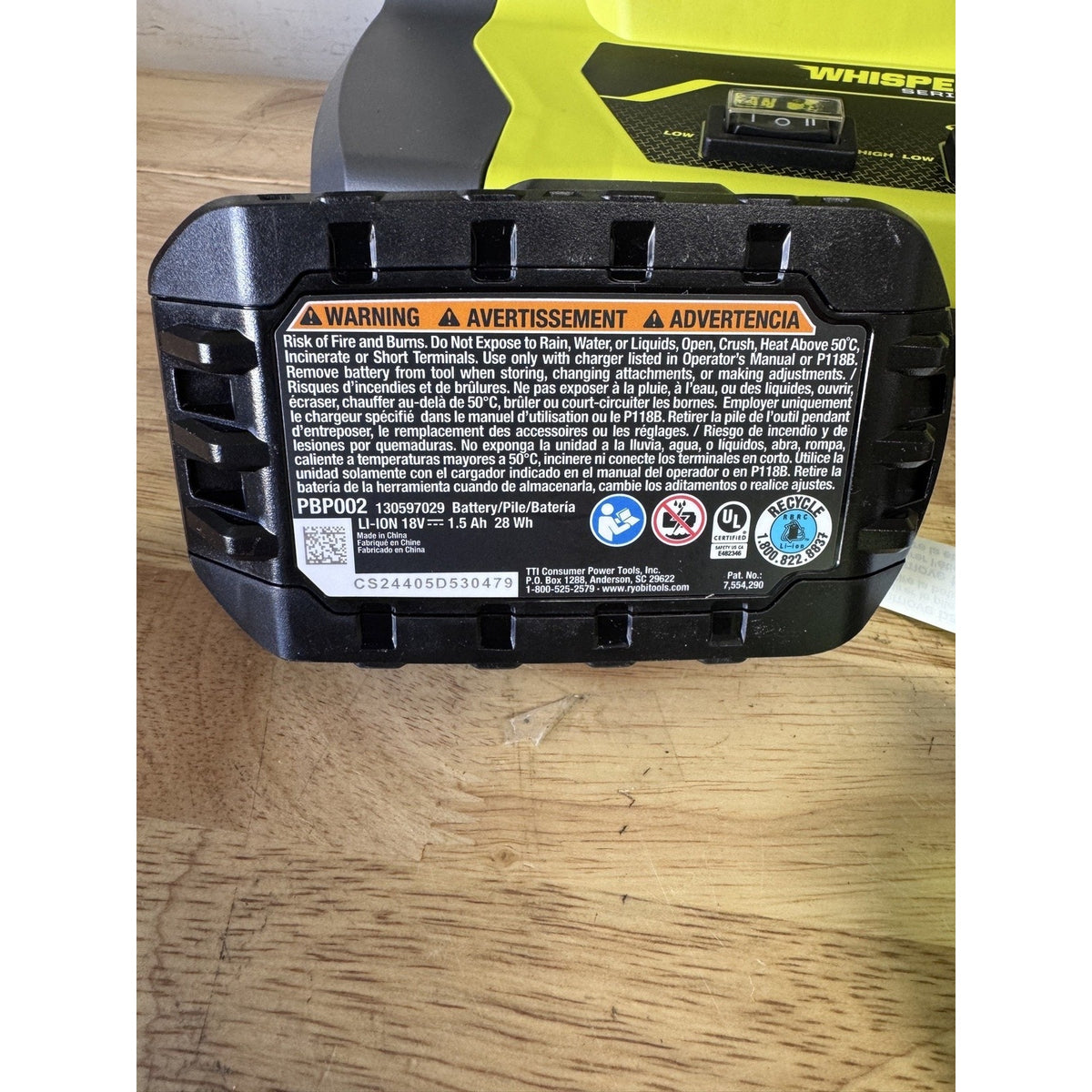 RYOBI ONE+ 18V Bucket Top Misting Fan Kit PCL851K Battery Charger OB