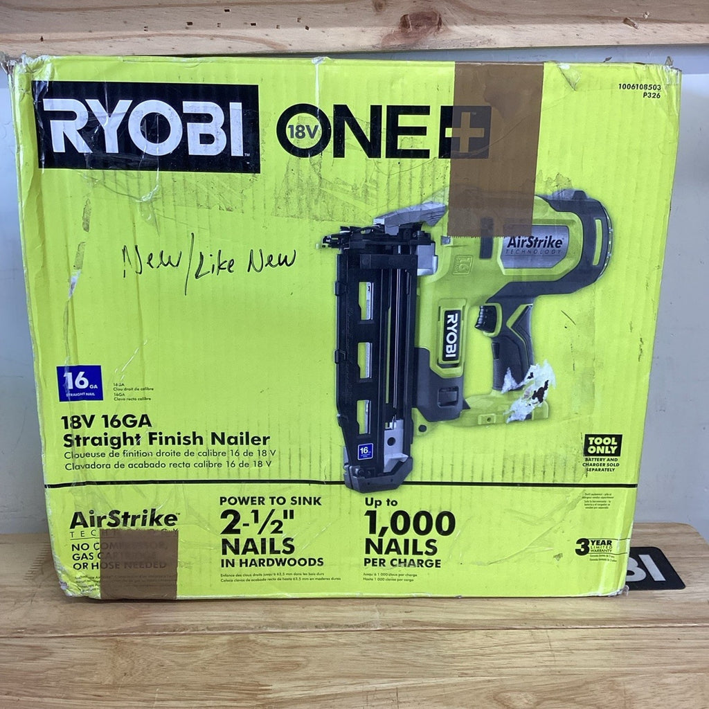 Ryobi P326 18V ONE+ AirStrike 16GA Finish Nailer Tool Only - Open Box