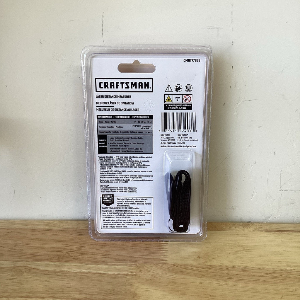 NEW Craftsman Laser Distance Measurer 65' 20 M Range CMHT77638