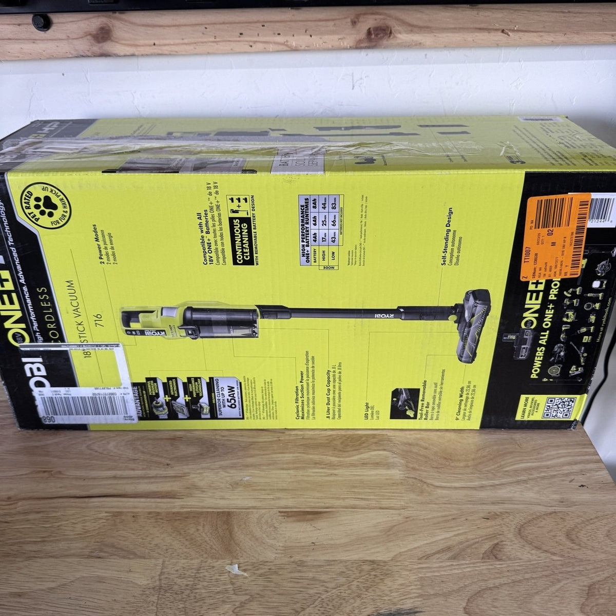 Ryobi PBLSV716B 18V ONE+ HP Cordless Stick Vacuum Tool Only New Sealed