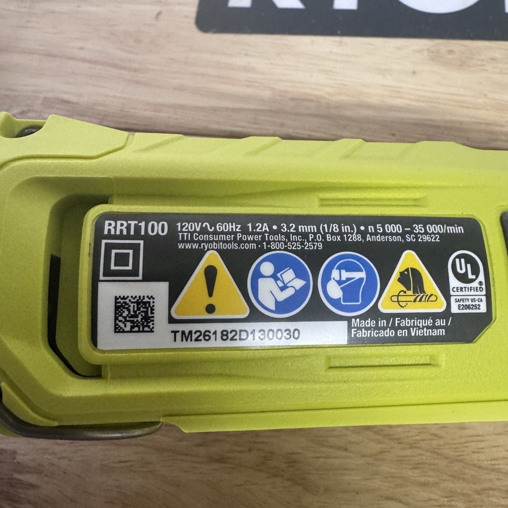 Ryobi RRT100 CORDED Rotary Tool Kit 1.2 Amp 15 Accessories Case Lightly Used