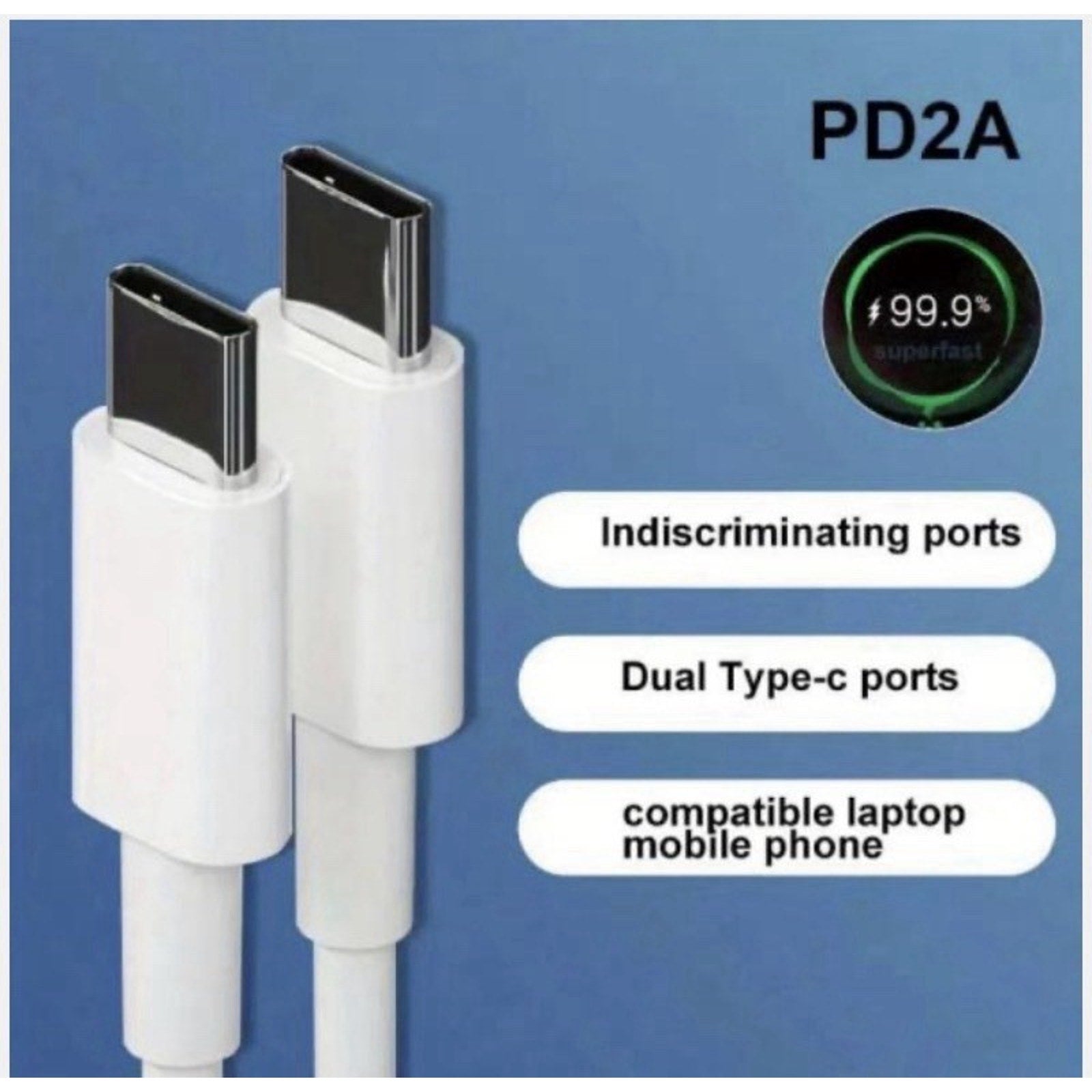 Universal 20w USB-C charger block and 3ft cable