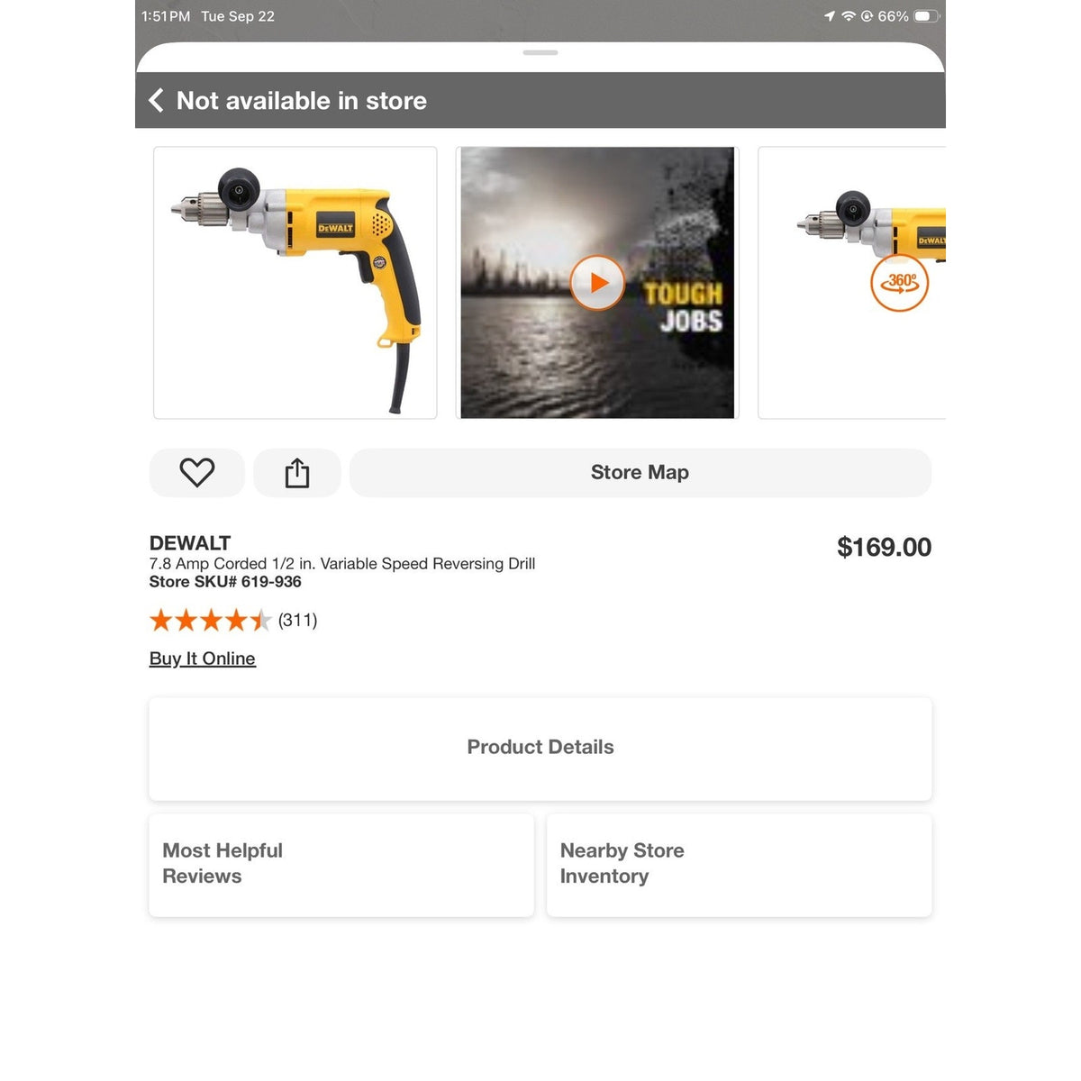 DeWalt DW235G 1/2 in. VSR Corded Drill 7.8A - Used