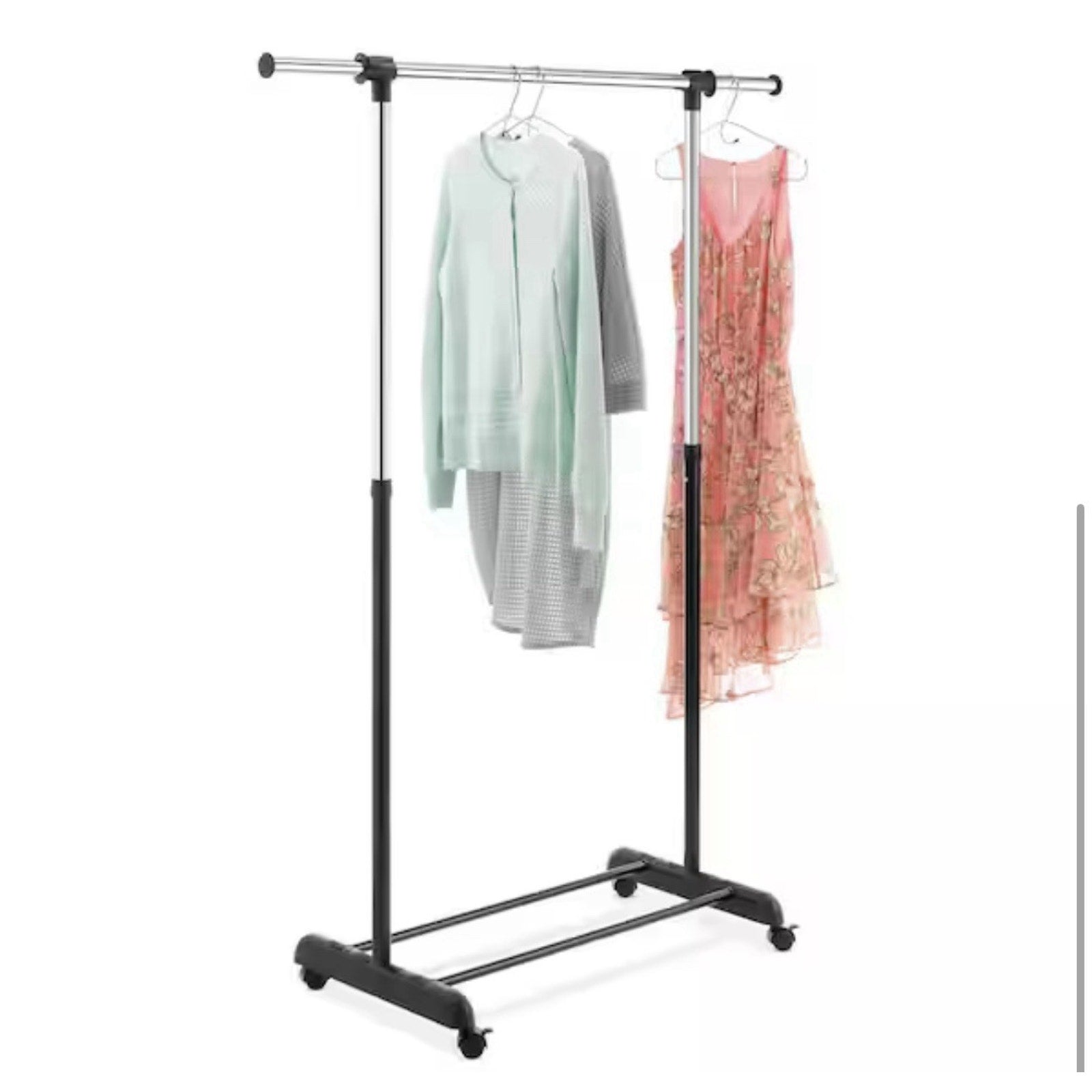 Whitmor Chrome Metal Clothes Rack 47.625 in. W x 64.5 in. H