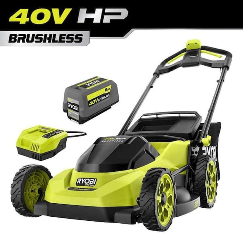 RYOBI 40V HP 20in Mower RY40HPLM06K 6Ah Battery Open Box STLMP09