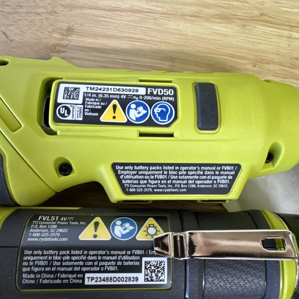 RYOBI USB LITHIUM 3-TOOL CORDLESS COMBO KIT W/ BATTERY & CHARGING CABLE FVK101K1