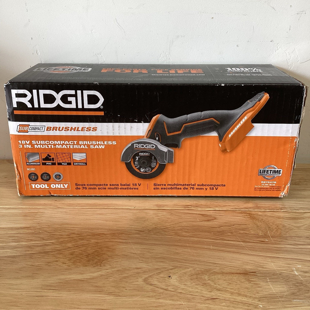 RIDGID 18V 3 in Multi Material Saw SubCompact Tool Only W/ Blades R87547B (OB)