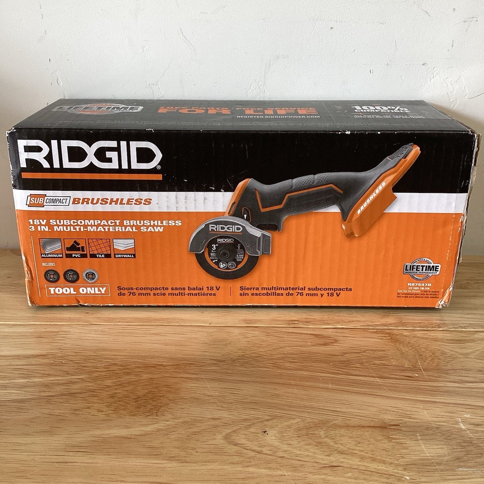 RIDGID 18V 3 in Multi Material Saw SubCompact Tool Only W/ Blades R87547B (OB)