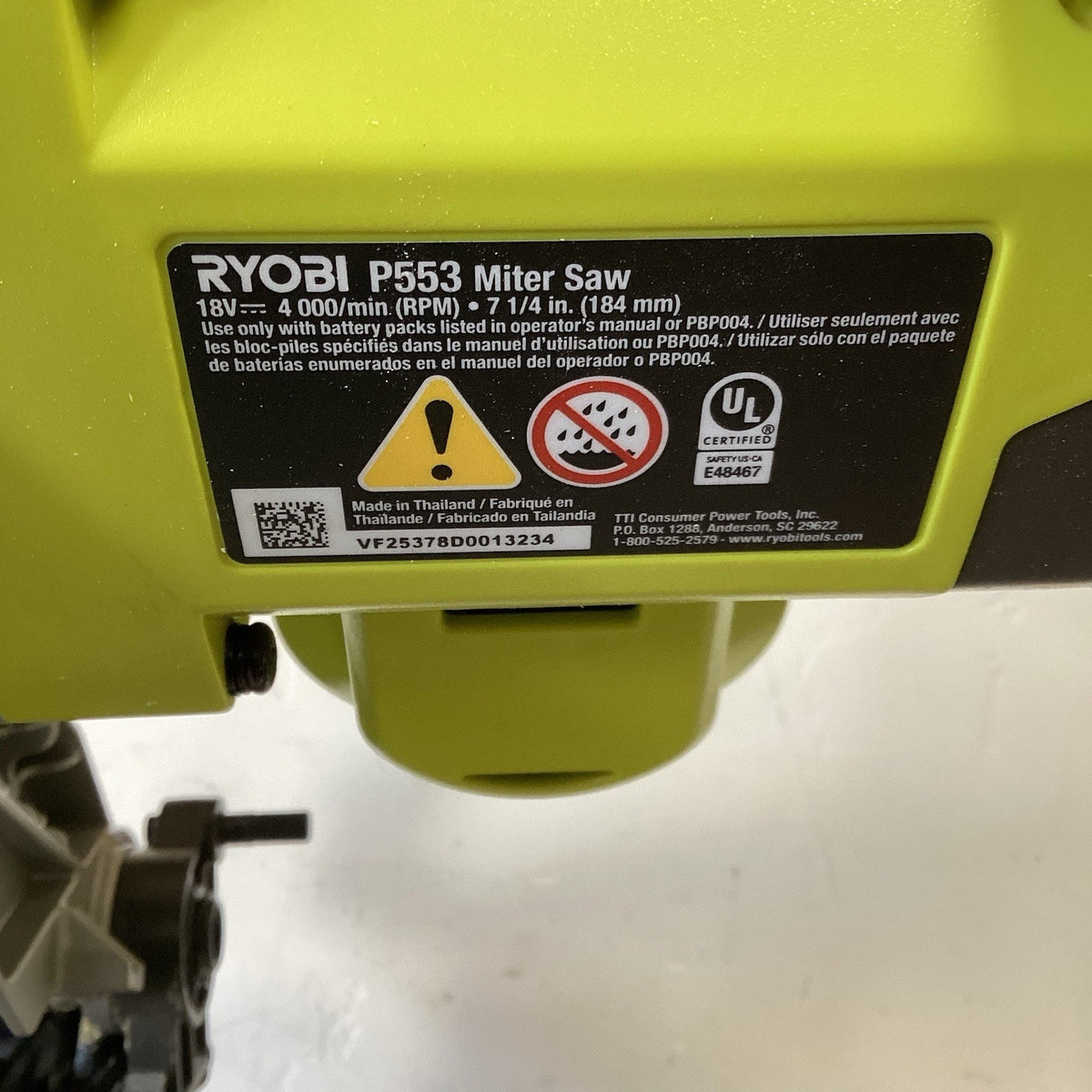RYOBI ONE+ 18V Cordless 7-1/4 in. Compound Miter Saw 1003896316 P553 (Tool Only)