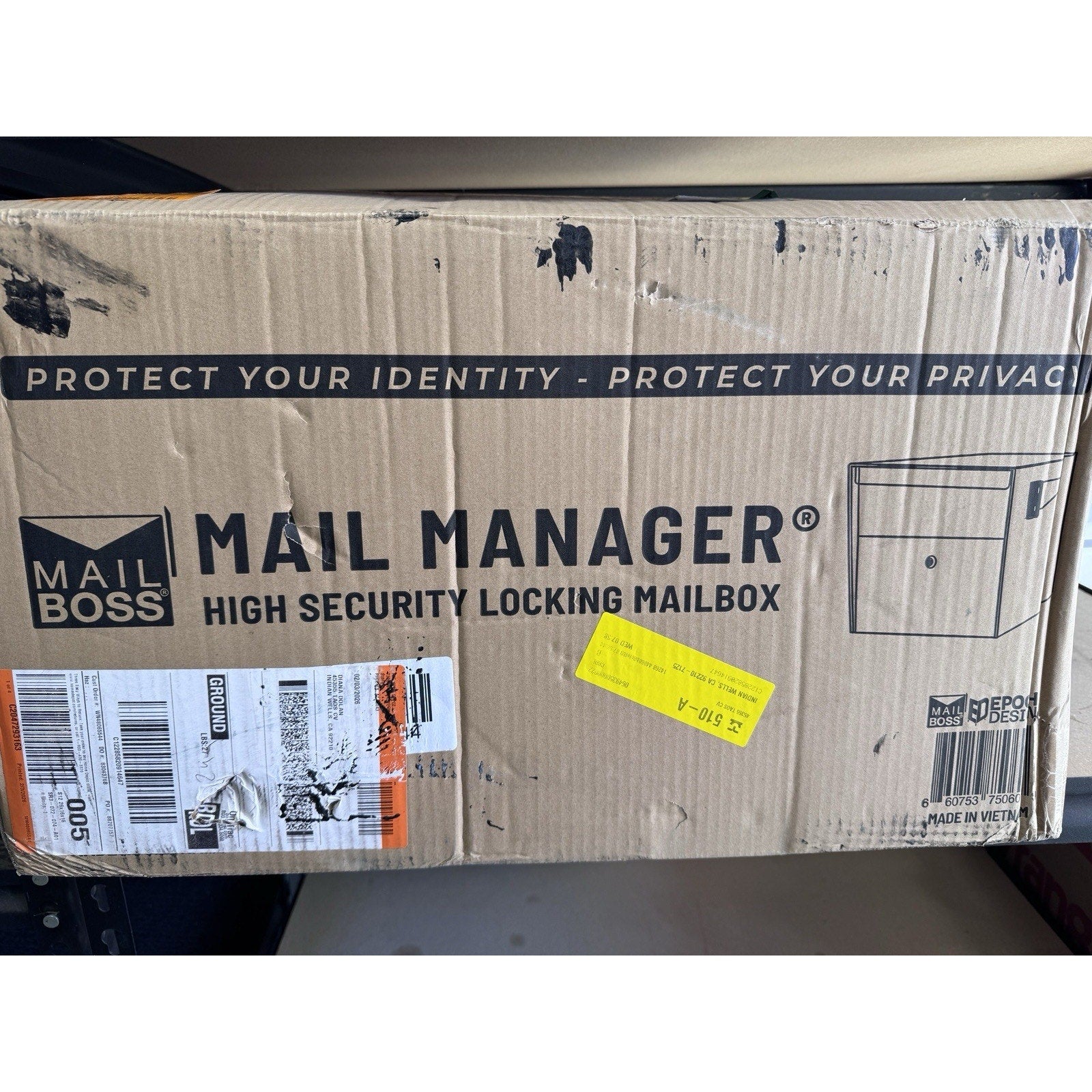 Mail Boss 7506 Mail Manager Curbside Locking Security Mailbox - Black