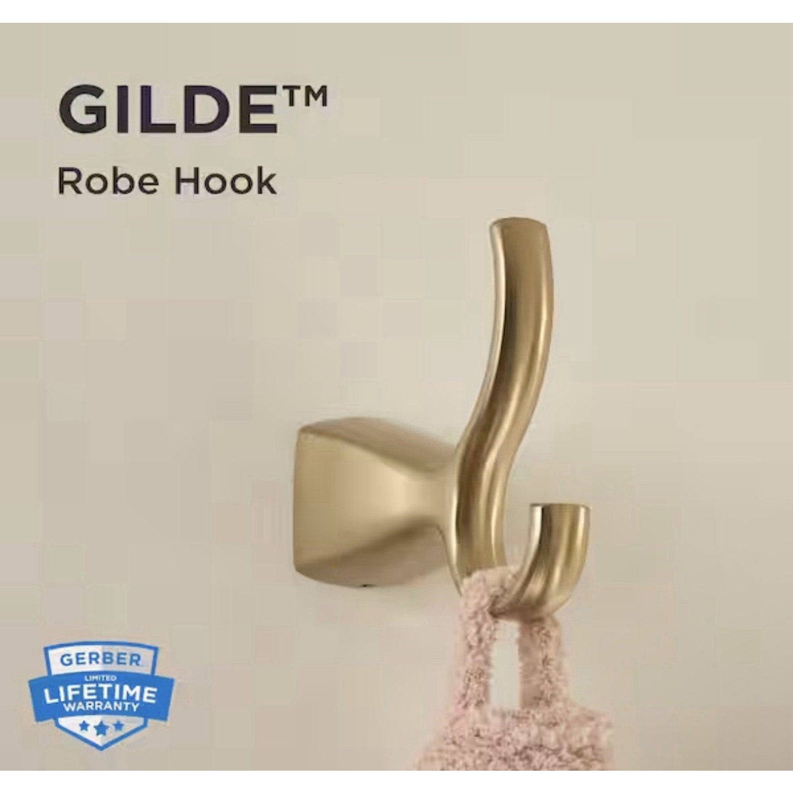 Gerber Gilde J-Hook Robe/Towel Hook in Brushed Bronze