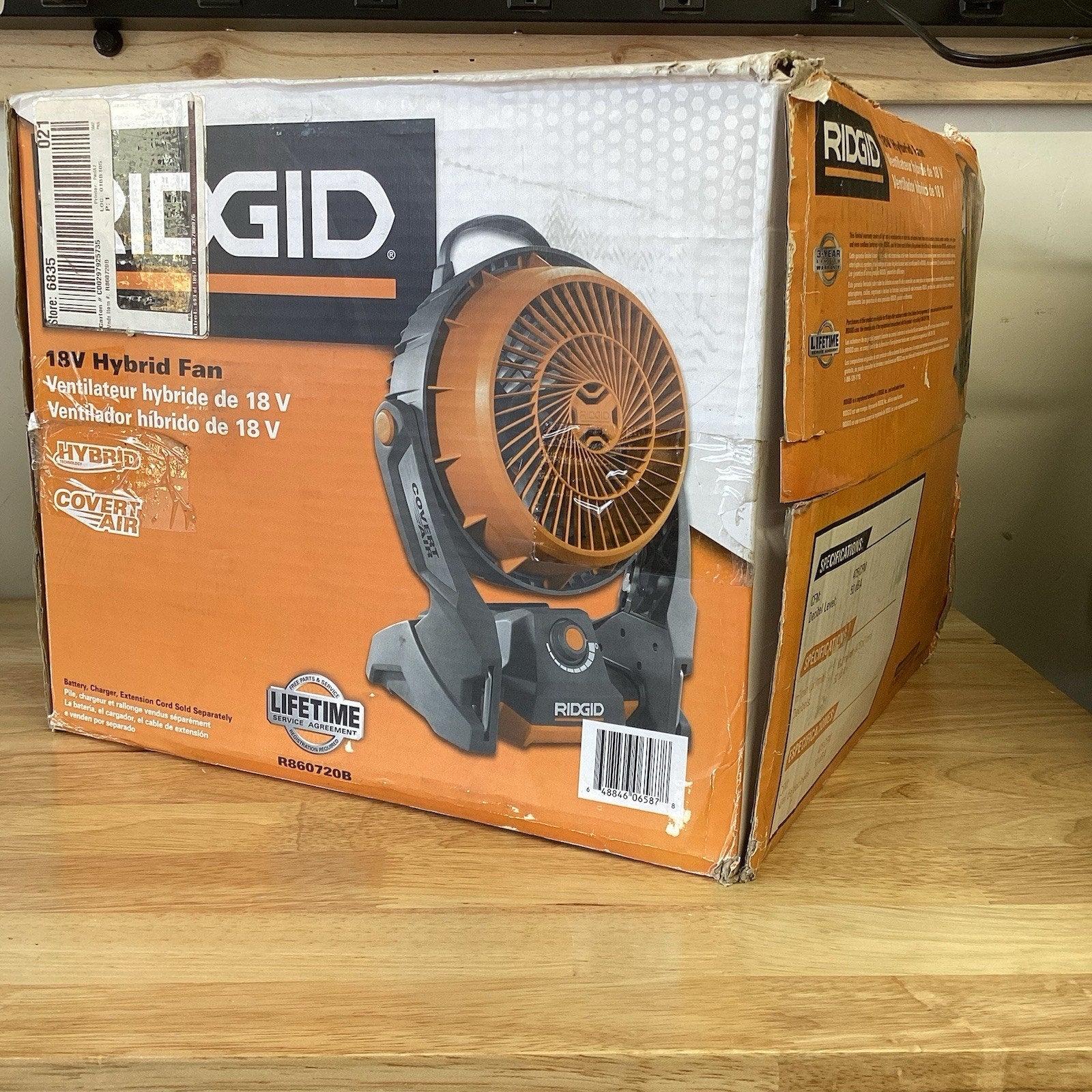 Ridgid R860720B GEN5X 18-Volt Hybrid Cordless Fan BARE TOOL R860720 NEW IN BOX