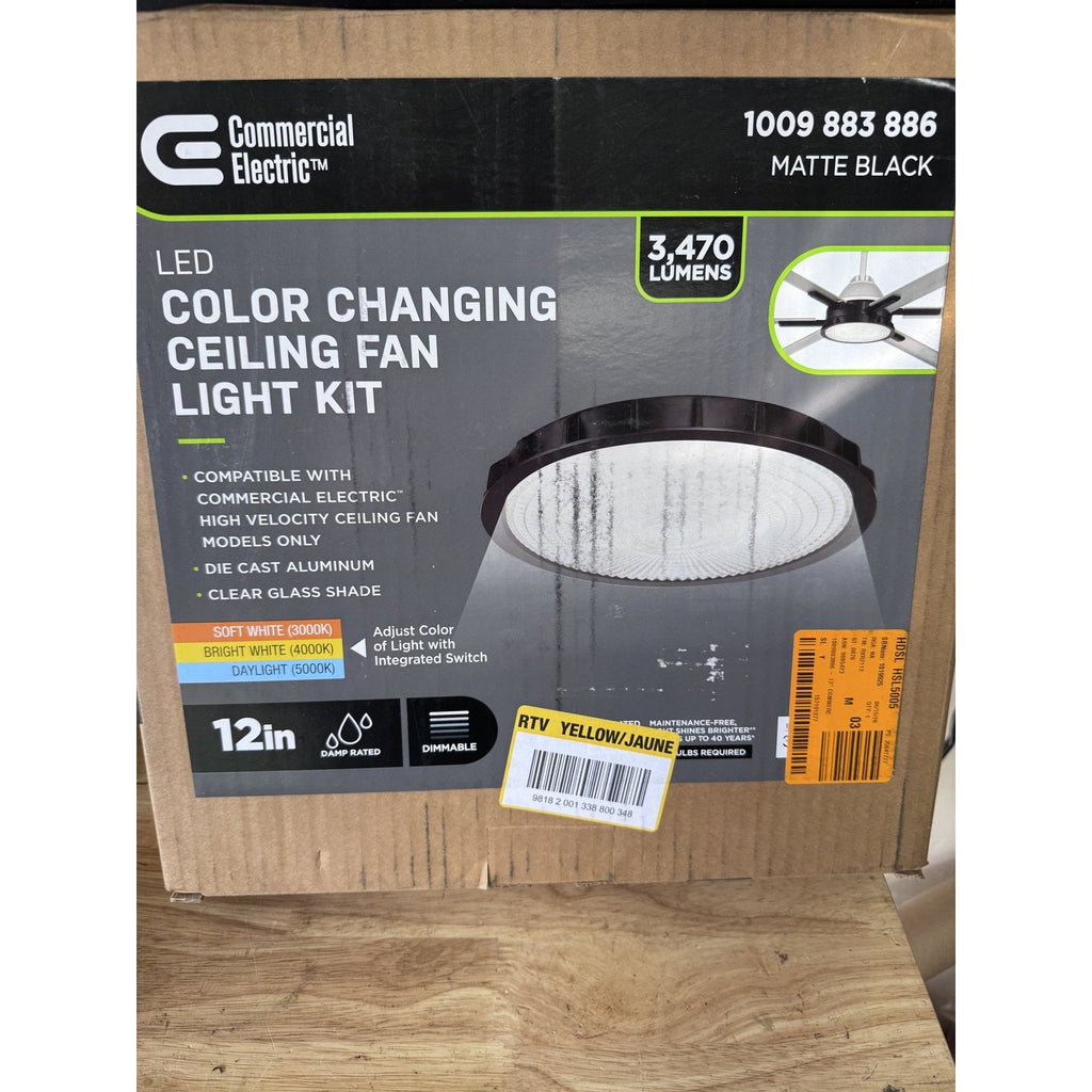 Commercial Electric LIAK366A-MBK Ceiling Fan LED Light Kit 3470lm OB