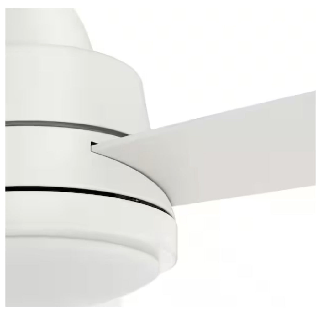 Hampton Bay Caprice 52 in Integrated LED Matte Ceiling Fan White with Remote