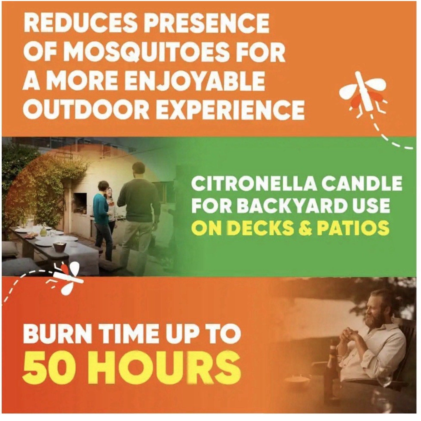 OFF! Backyard Triple Wick Citronella Scented Candle Tin Bucket 23oz New