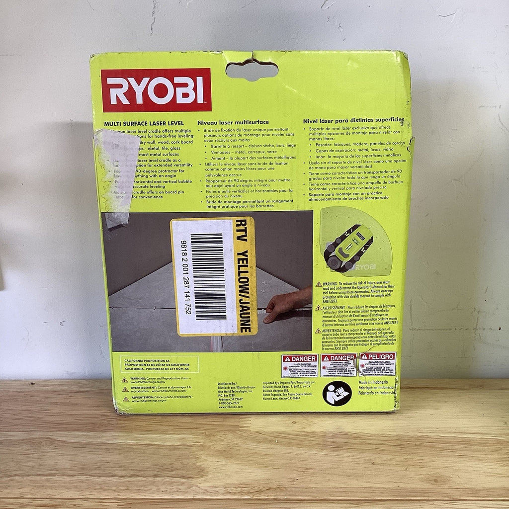 Ryobi Multi Surface Laser Level - ELL1750 20 ft. laser range Open
