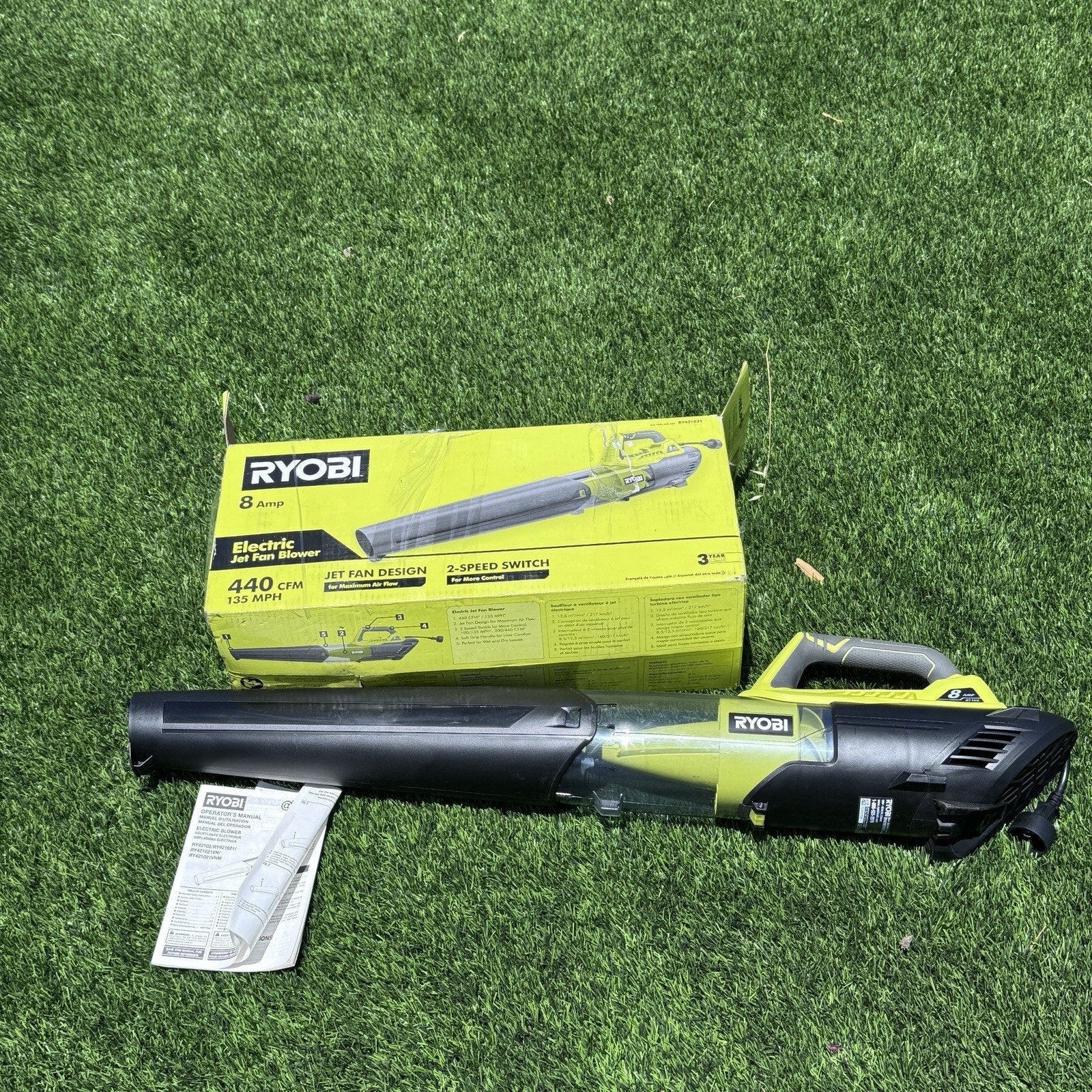 Ryobi 135 MPH 440 CFM 8 Amp Electric Jet Fan Blower