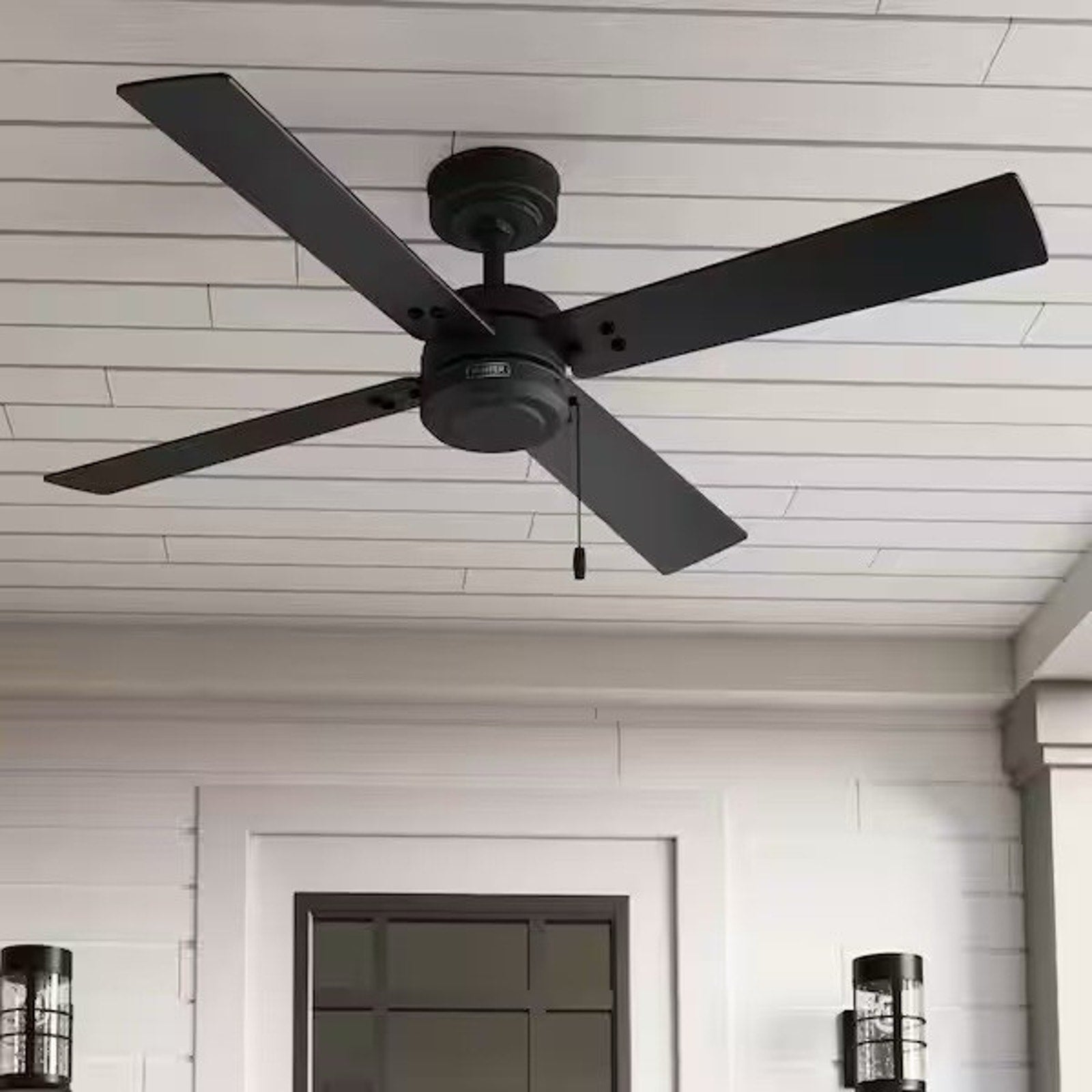Hunter Midnight Prairie 52 in. Indoor/Outdoor Matte Black Ceiling Fan New
