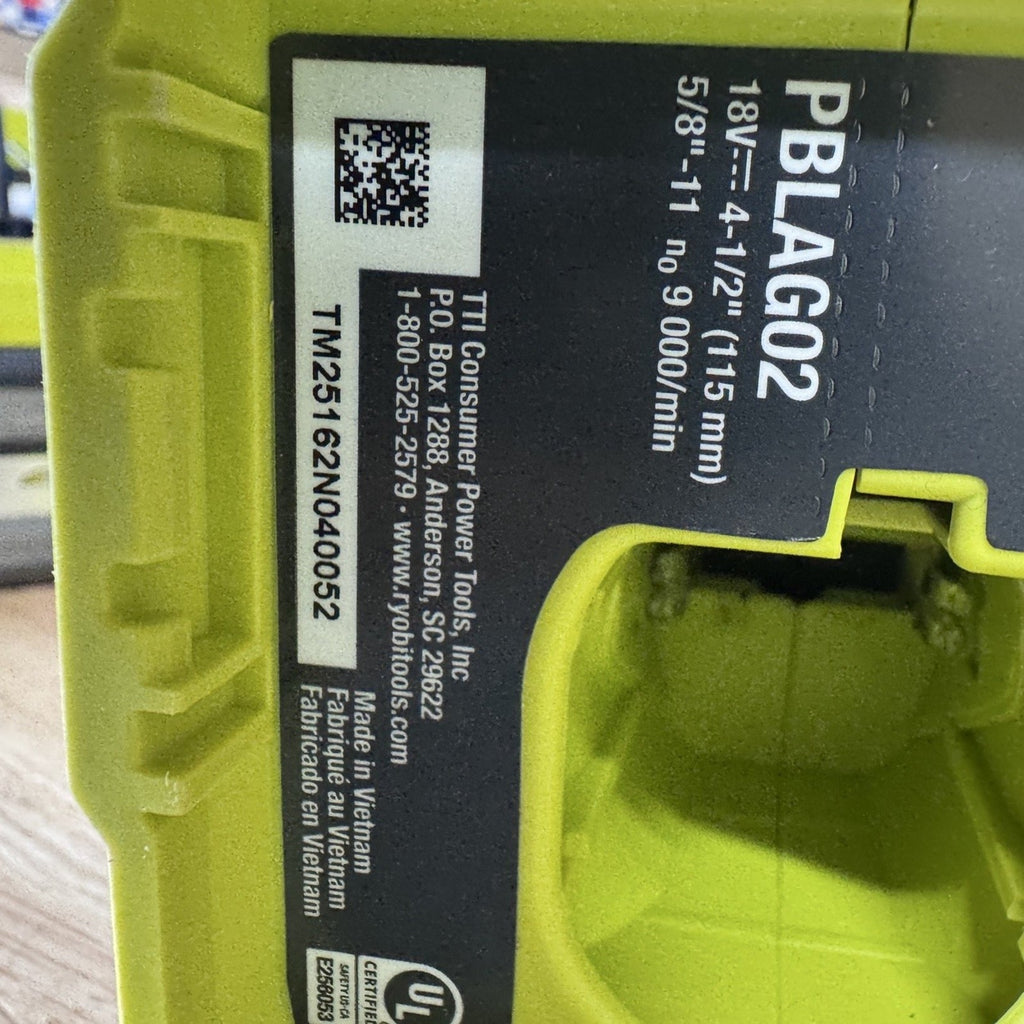 RYOBI ONE+ HP 18V Brushless 4-1/2" Angle Grinder PBLAG02B - Open Box