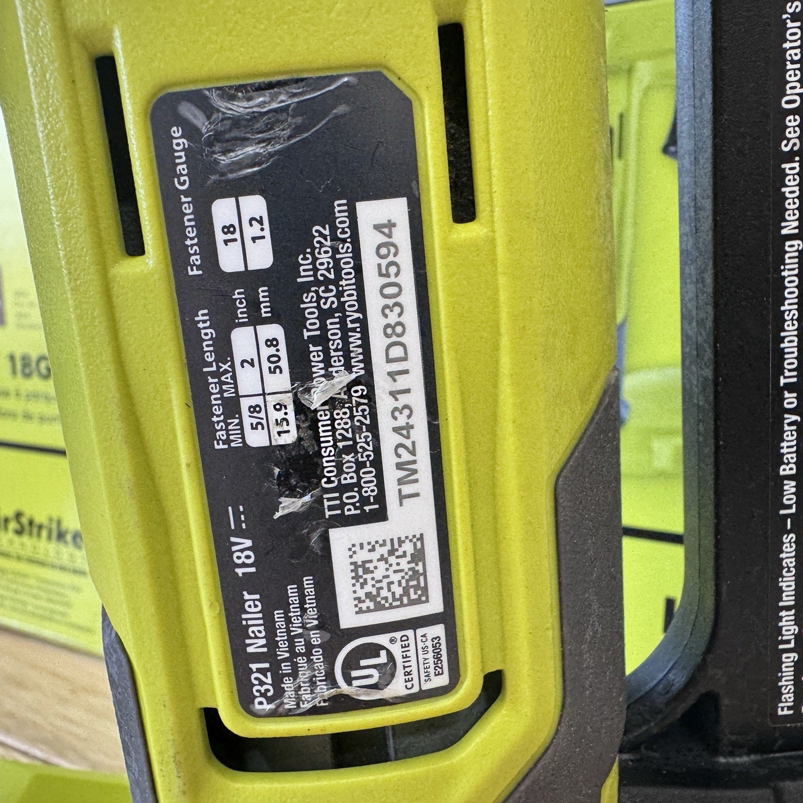 RYOBI ONE+ 18V 18-Gauge Cordless AirStrike Brad Nailer (Tool Only)