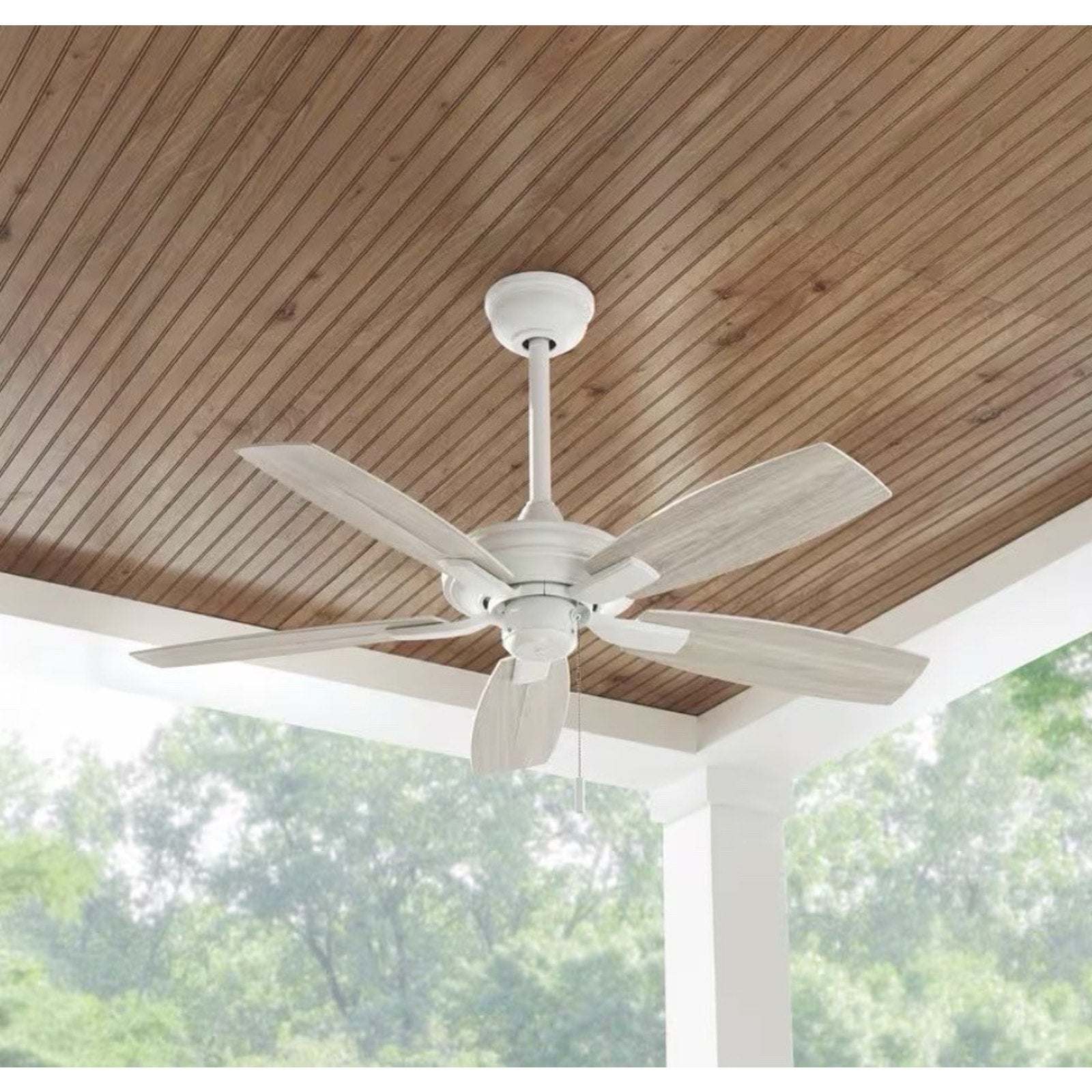 Hampton Bay Gazebo III 42 in. Indoor/Outdoor Matte White Ceiling Fan New