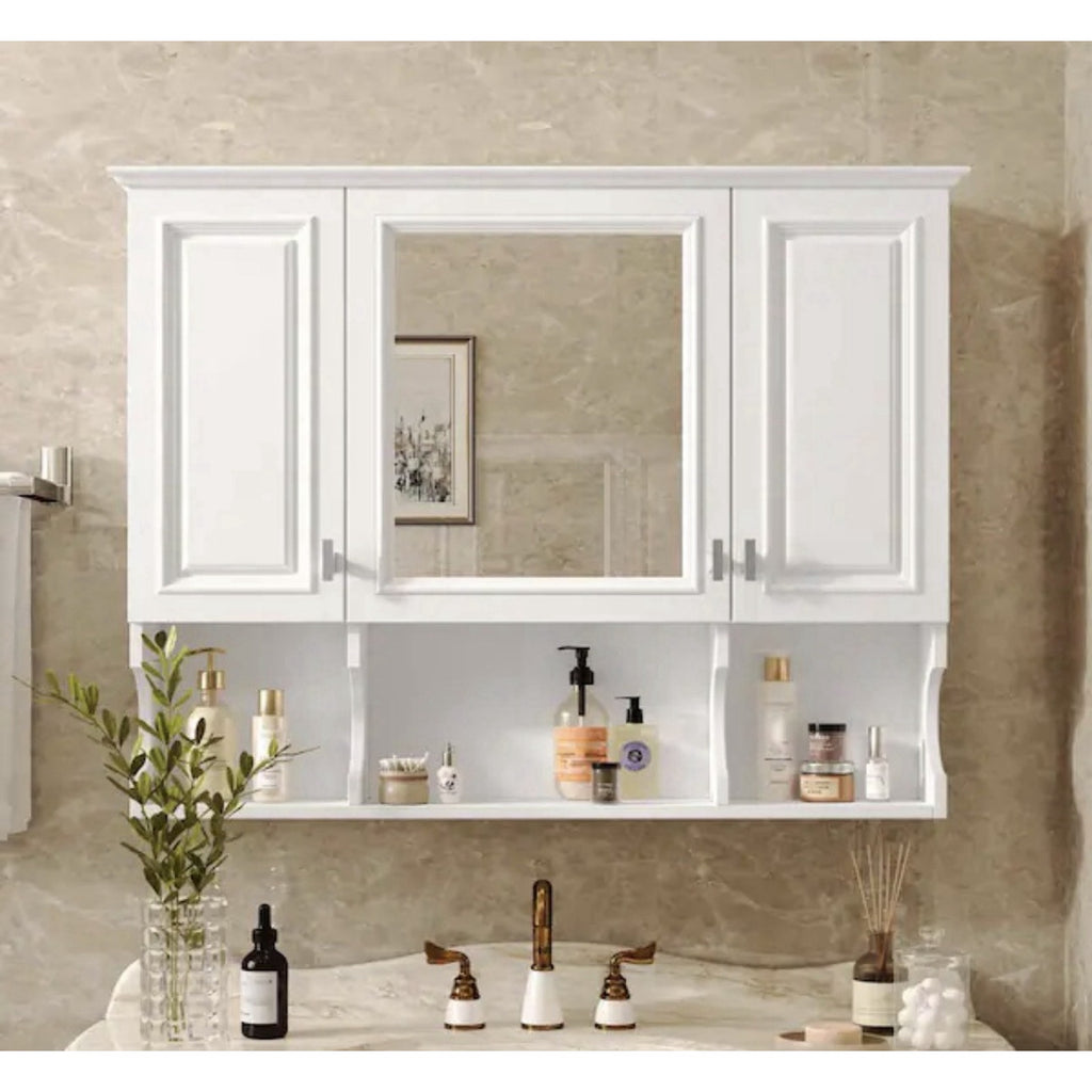 EPOWP 35 in. W x 28.7 in. H Rectangular White MDF Surface Mount Medicine Cabinet