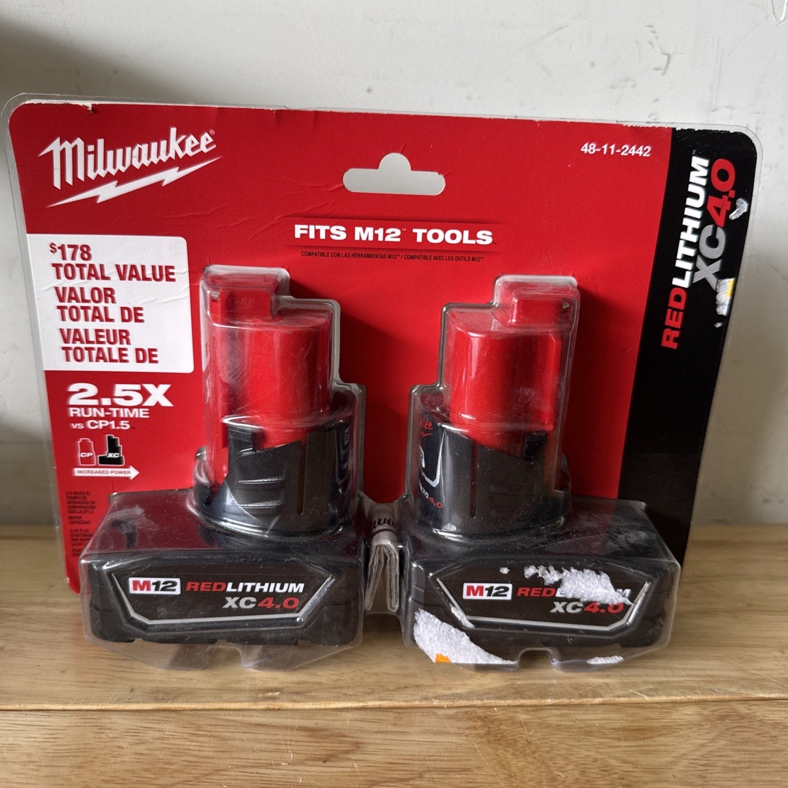 New Milwaukee Red Lithium XC 4.0 Battery 2-Pack 48-11-2442
