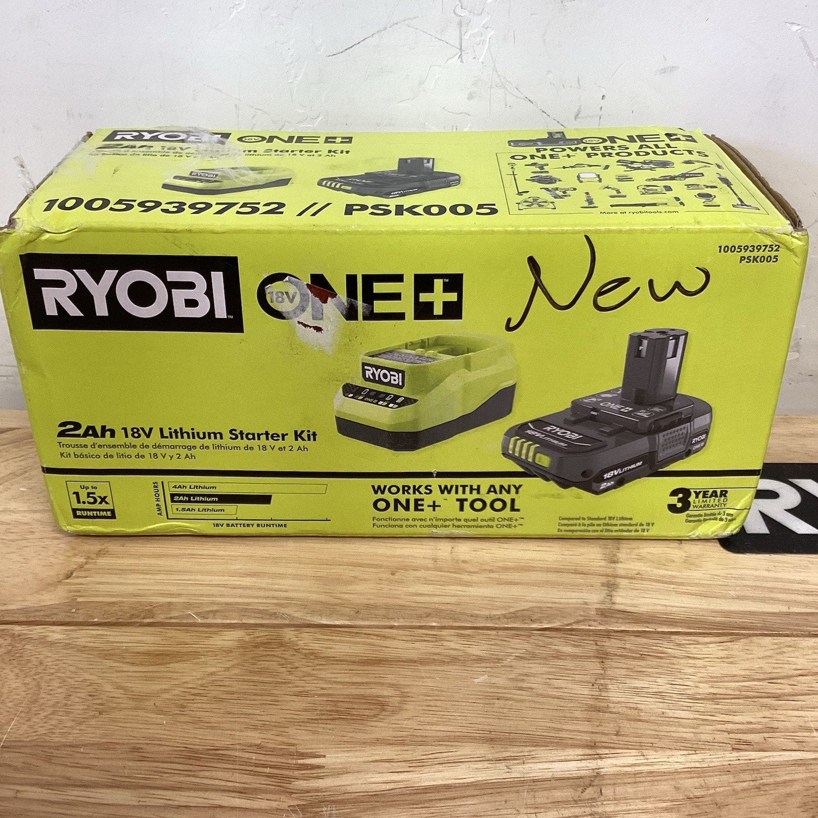 Ryobi PSK005 18V One+ 2.0Ah Battery & Charger Kit - Black/Green