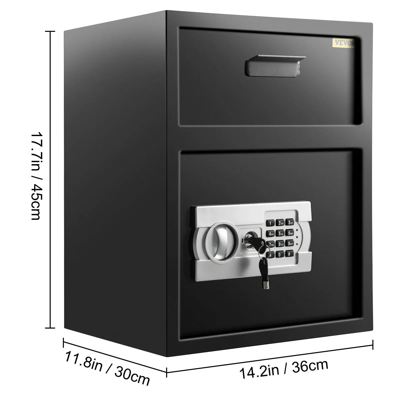 VEVOR Electronic Safe Deposit Box With Drop Slot Secret Hidden Piggy Bank Security Digital Access Two Keys for Store Money Guns