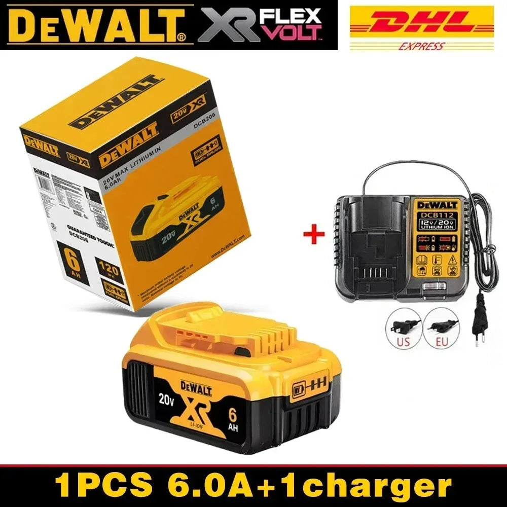 100%Original Dewalt 20V 6000mAh Power Tool Battery DCB206 DCB205 DCB200 DCF887 DCG405 DCD791 DCF922 DCF850 DCD805 tool battery