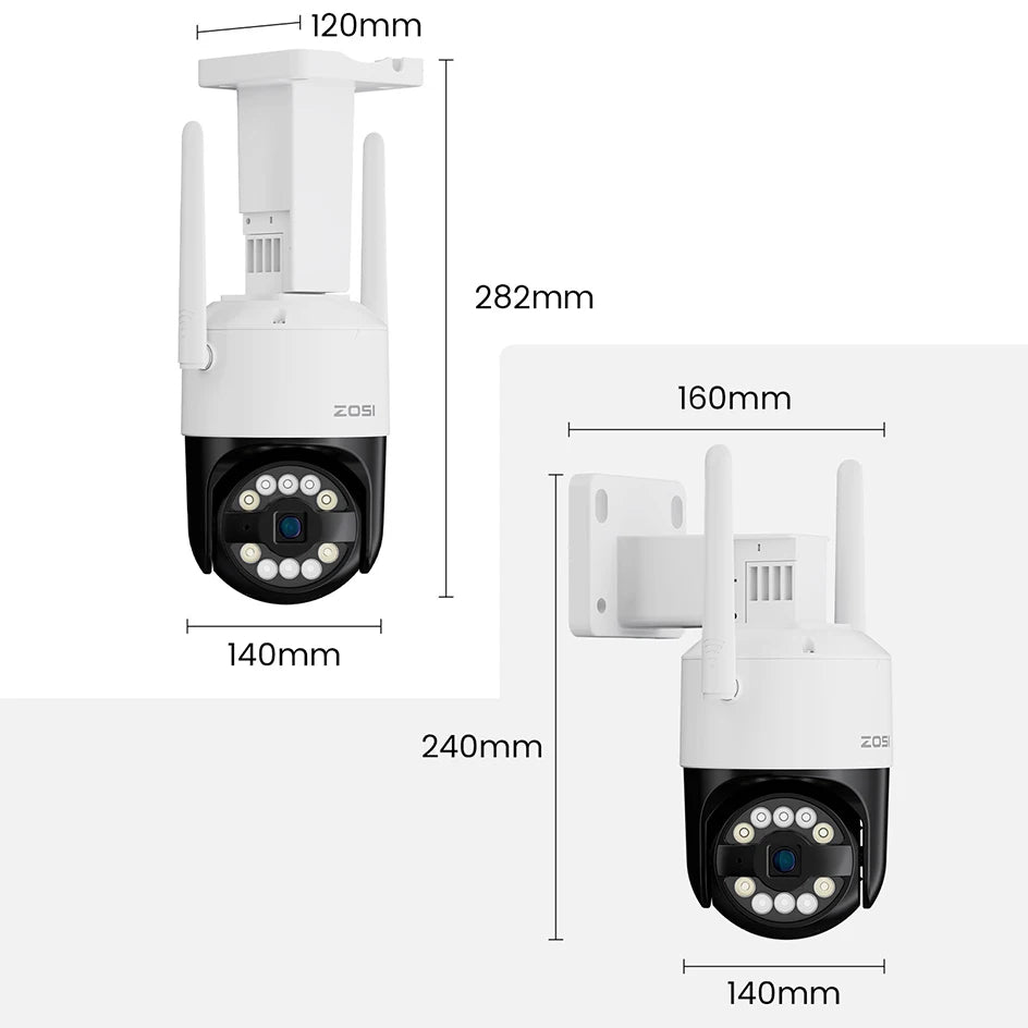 ZOSI C296 5MP/8MP PTZ WiFi 6 Camera Person Vehicle Package Detect Wireless CCTV Video Surveillance Cam Home Security Protection