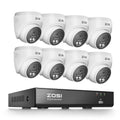 ZOSI 4K 8MP PoE Cctv Security Camera System Smart Home Video Surveillance Kit 8CH NVR Two-Way Audio Outdoor Indoor IP Dome Cam