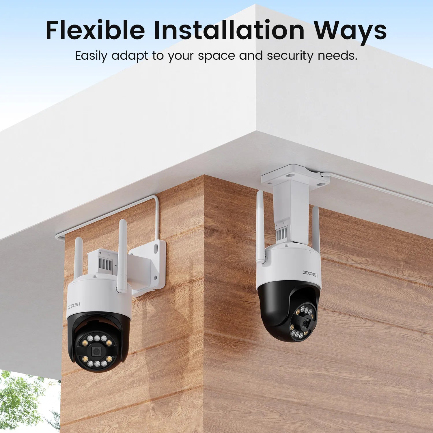 ZOSI C296 5MP/8MP PTZ WiFi 6 Camera Person Vehicle Package Detect Wireless CCTV Video Surveillance Cam Home Security Protection