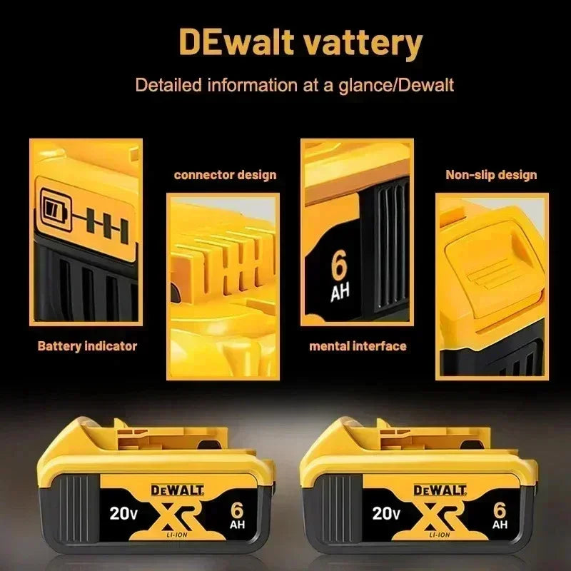 100%Original Dewalt 20V 6000mAh Power Tool Battery DCB206 DCB205 DCB200 DCF887 DCG405 DCD791 DCF922 DCF850 DCD805 tool battery