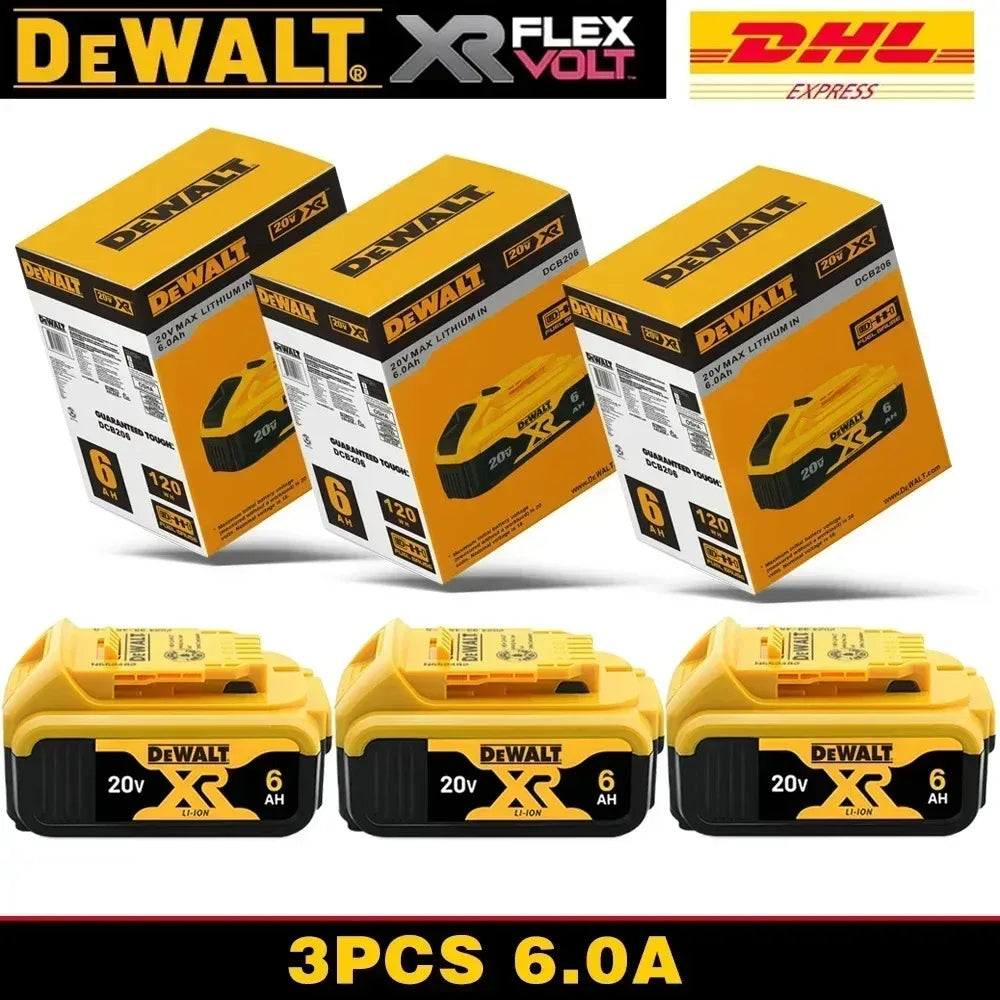 100%Original Dewalt 20V 6000mAh Power Tool Battery DCB206 DCB205 DCB200 DCF887 DCG405 DCD791 DCF922 DCF850 DCD805 tool battery