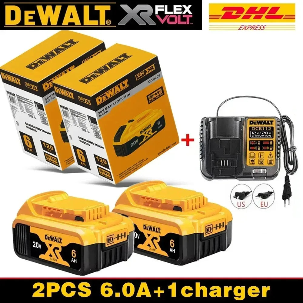 100%Original Dewalt 20V 6000mAh Power Tool Battery DCB206 DCB205 DCB200 DCF887 DCG405 DCD791 DCF922 DCF850 DCD805 tool battery